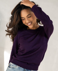 Dark violet Merino wool LA GIGI sweater by PLEIN PUBLIQUE.
