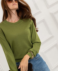 LA GIGI Merino Sweater, Olive Green