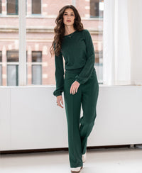 Green Merino wool sweater "The Heart" by Plein Publique.