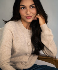 Merino Cardigan LA ISABELLE Light Sand