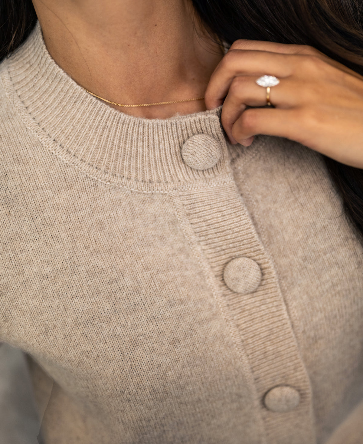 Merino Cardigan LA ISABELLE Light Sand