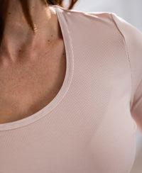 Lyocell T-shirt lange mouw LA JAMALA Dusty Pink