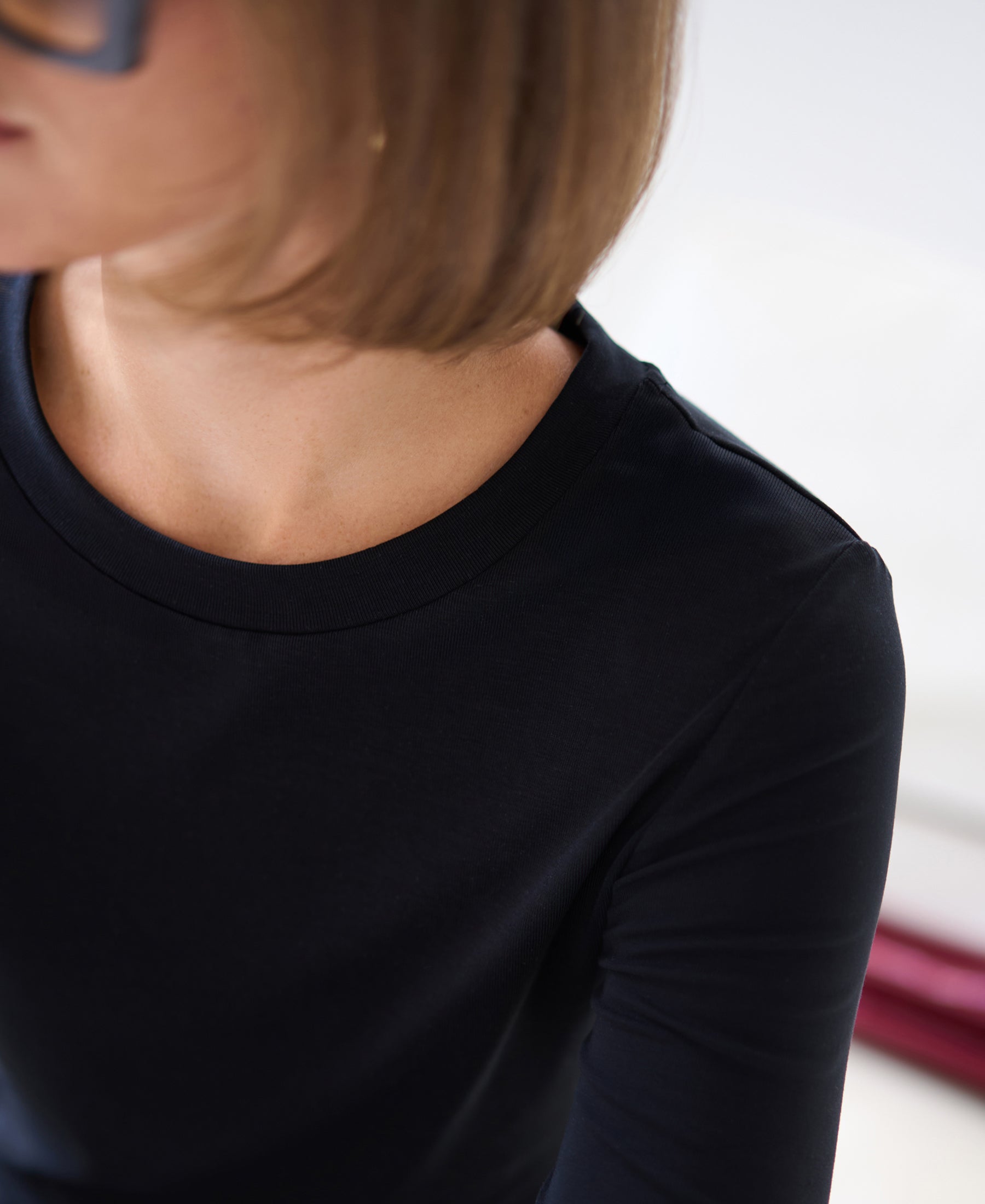 Luxus-Langarmshirt LA JANE Schwarz