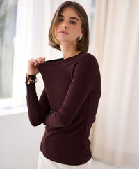 Luxus-Langarmshirt LA JANE Pure Choco