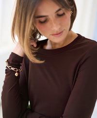 Luxus-Langarmshirt LA JANE Pure Choco