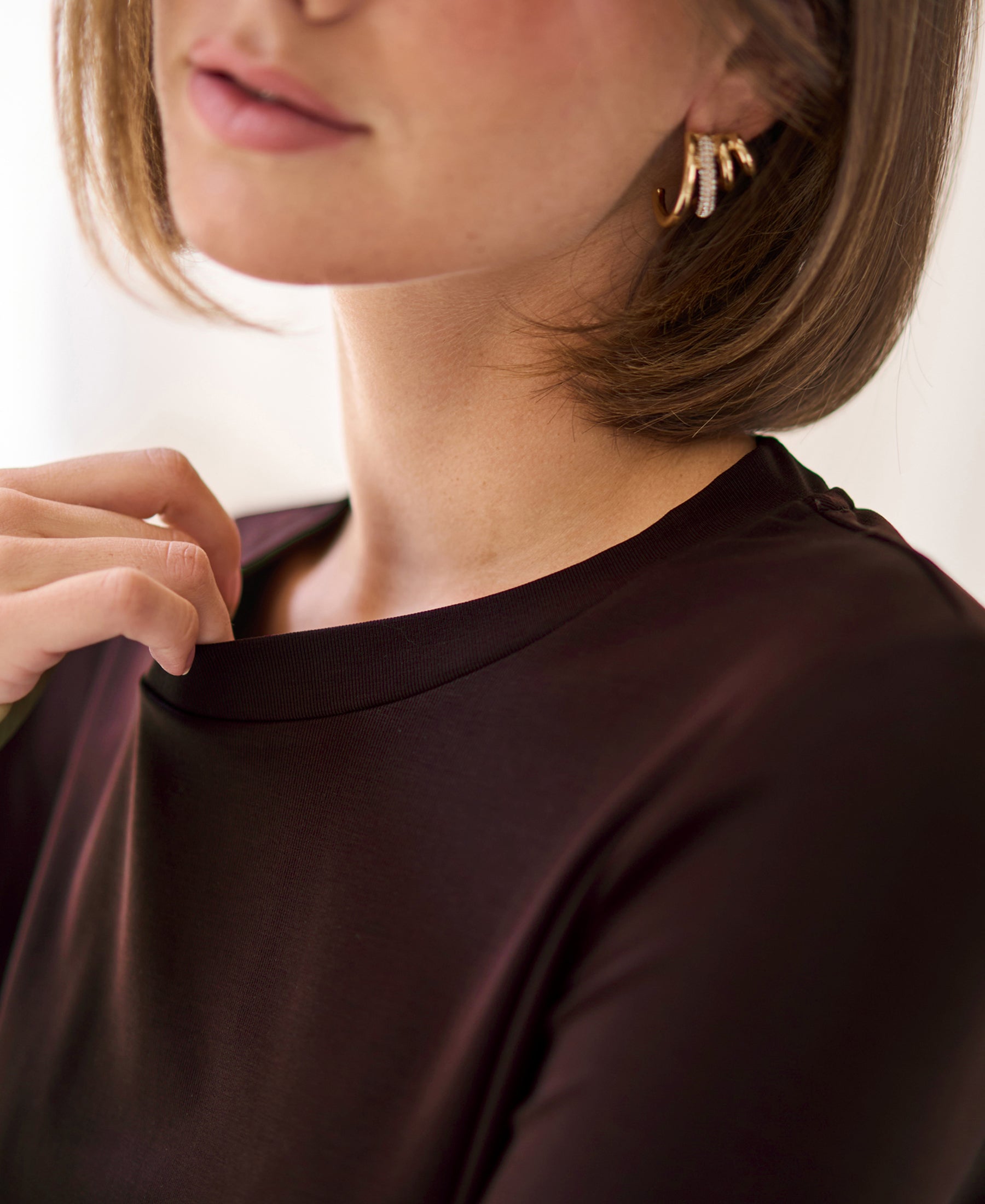 Luxus-Langarmshirt LA JANE Pure Choco