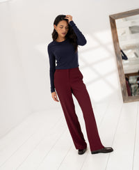 Soft wine-red LA JOELLE trousers by PLEIN PUBLIQUE.