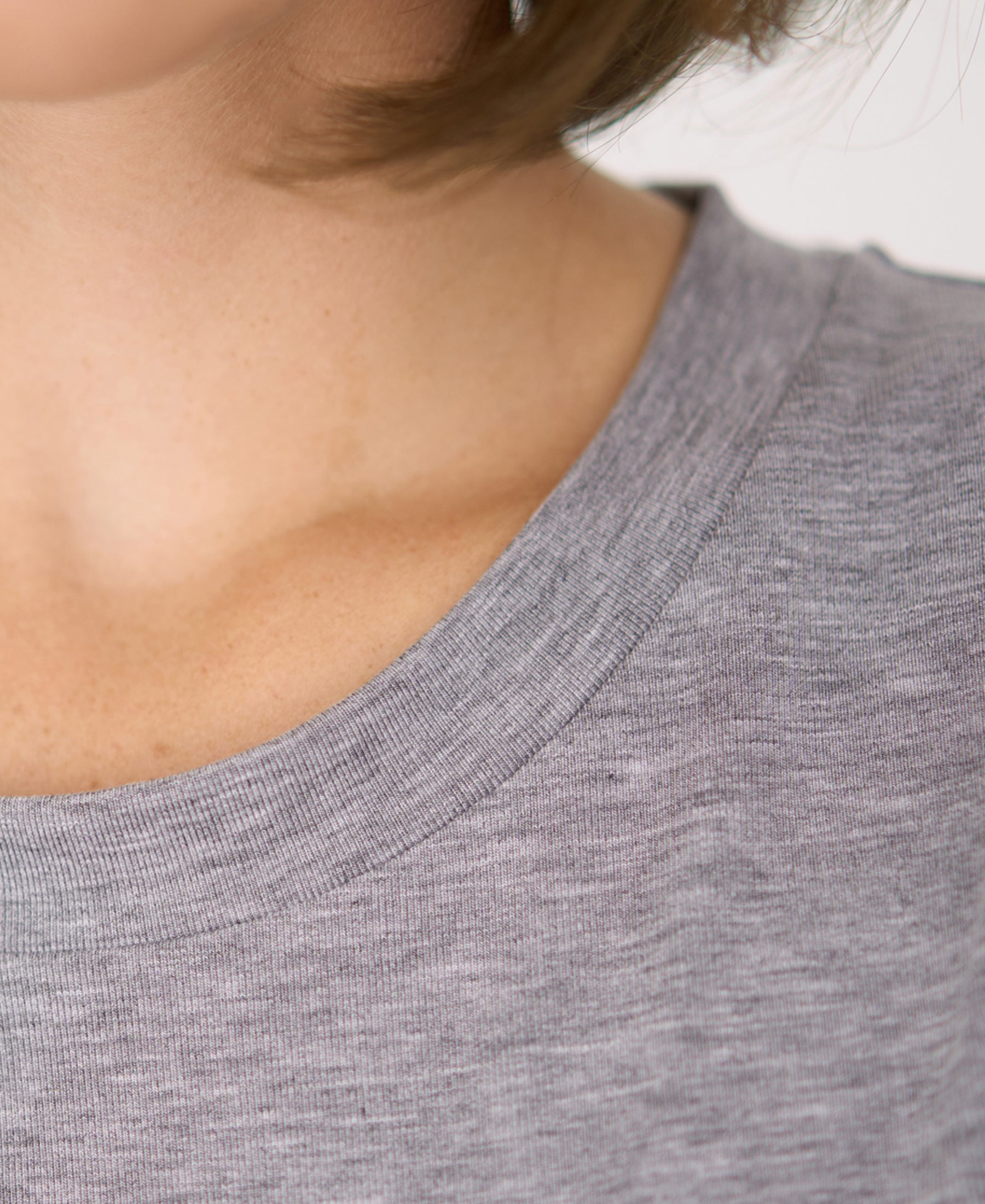 Luxe T-shirt lange mouw LA JANE Grijs melange