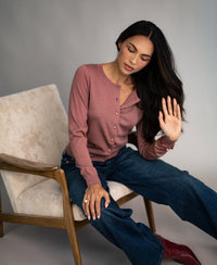 Merino Cardigan LA JULIETTE Dusty Pink
