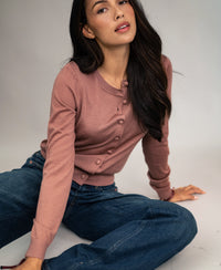 Merino Cardigan LA JULIETTE Dusty Pink