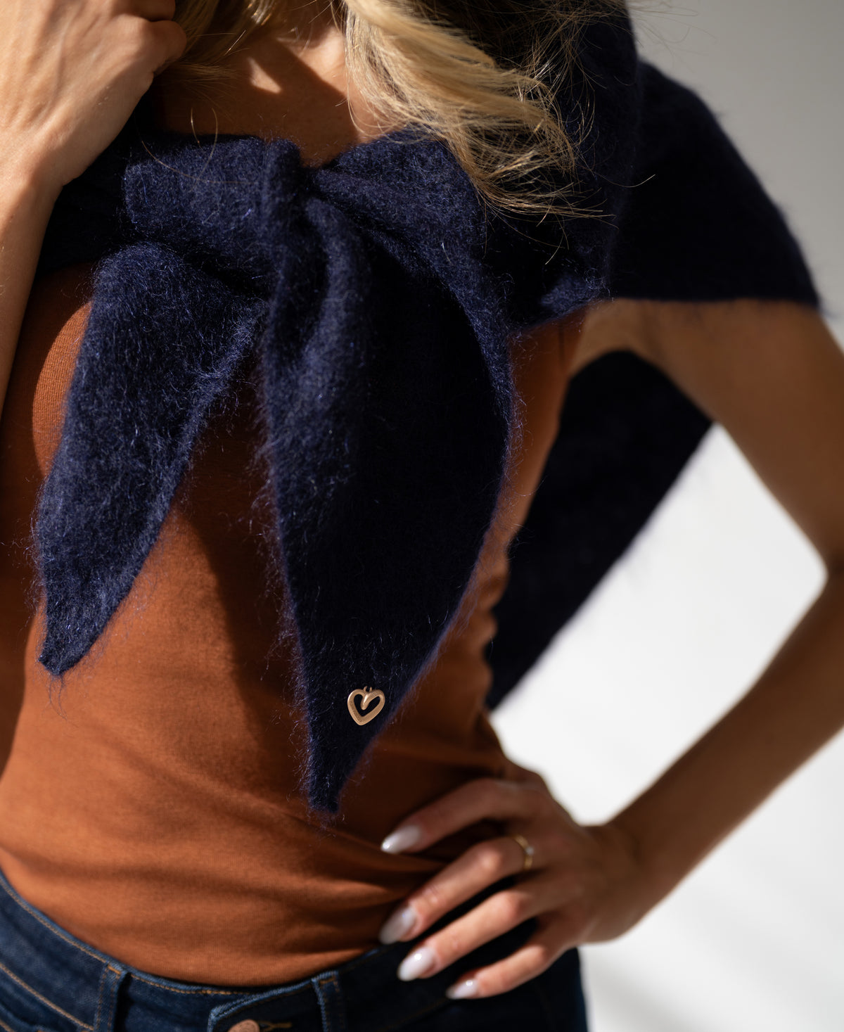 Soft Mohair Scarf LA LILOU Navy