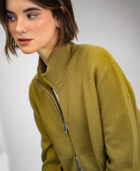 Merino bomber jacket LA MILA Olive Green