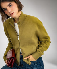 Merino bomber jacket LA MILA Olive Green
