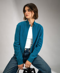 Merino-Bomberjacke LA MILA Petrol