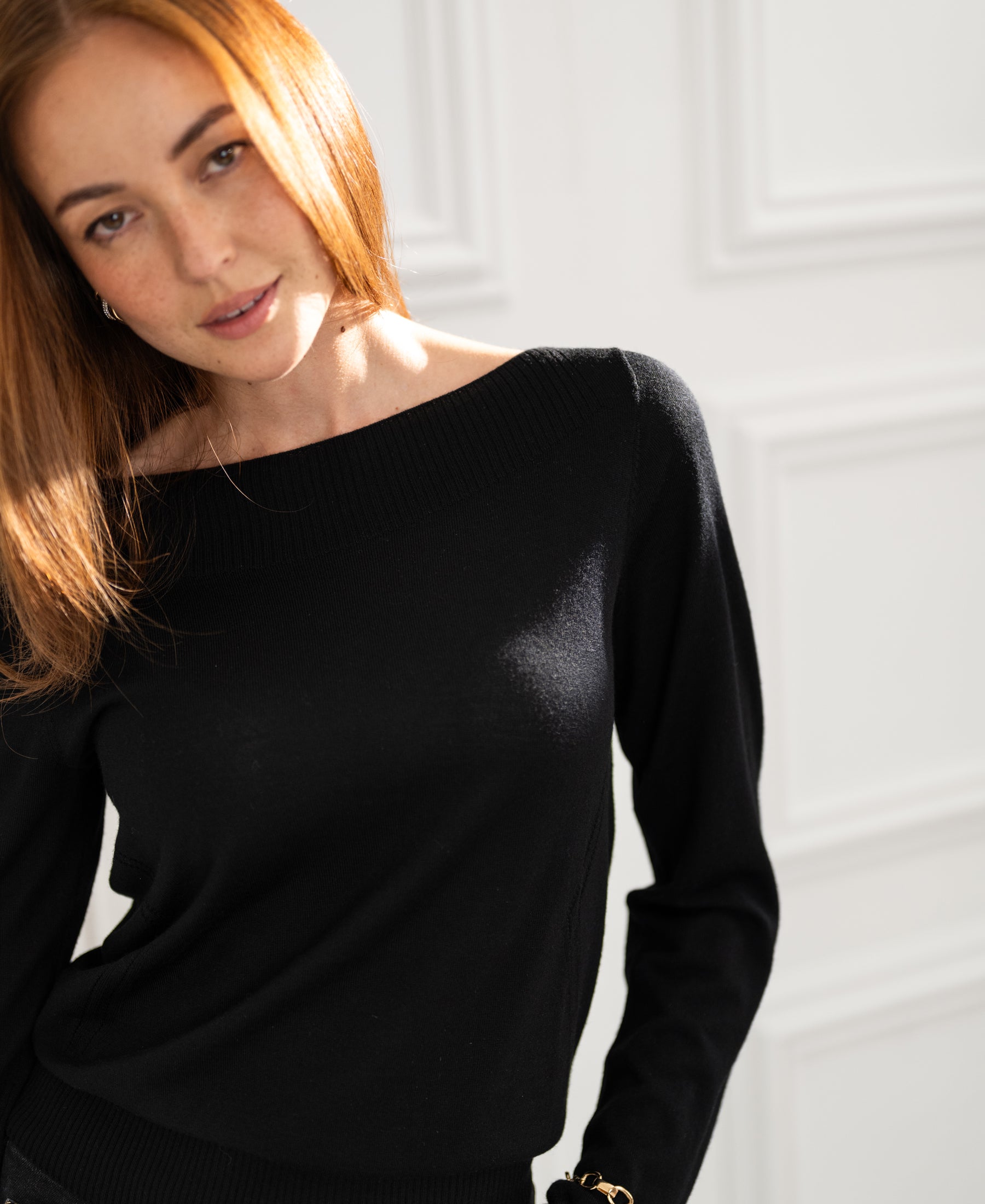 Pullover mit Boot-Ausschnitt LA MUSE Schwarz