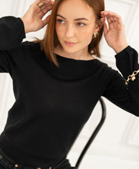 Pullover mit Boot-Ausschnitt LA MUSE Schwarz