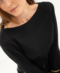 Pullover mit Boot-Ausschnitt LA MUSE Schwarz