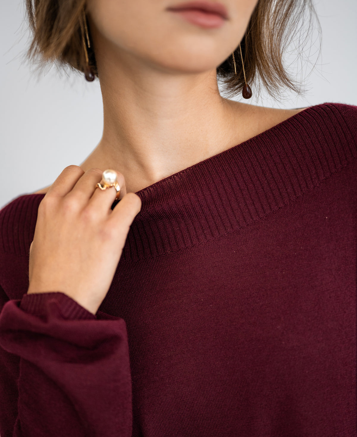 Pullover mit Boot-Ausschnitt LA MUSE Bordeaux