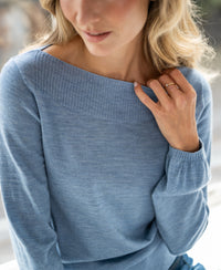 Pullover mit Boot-Ausschnitt LA MUSE Jeans blau