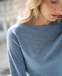 Pullover mit Boot-Ausschnitt LA MUSE Jeans blau