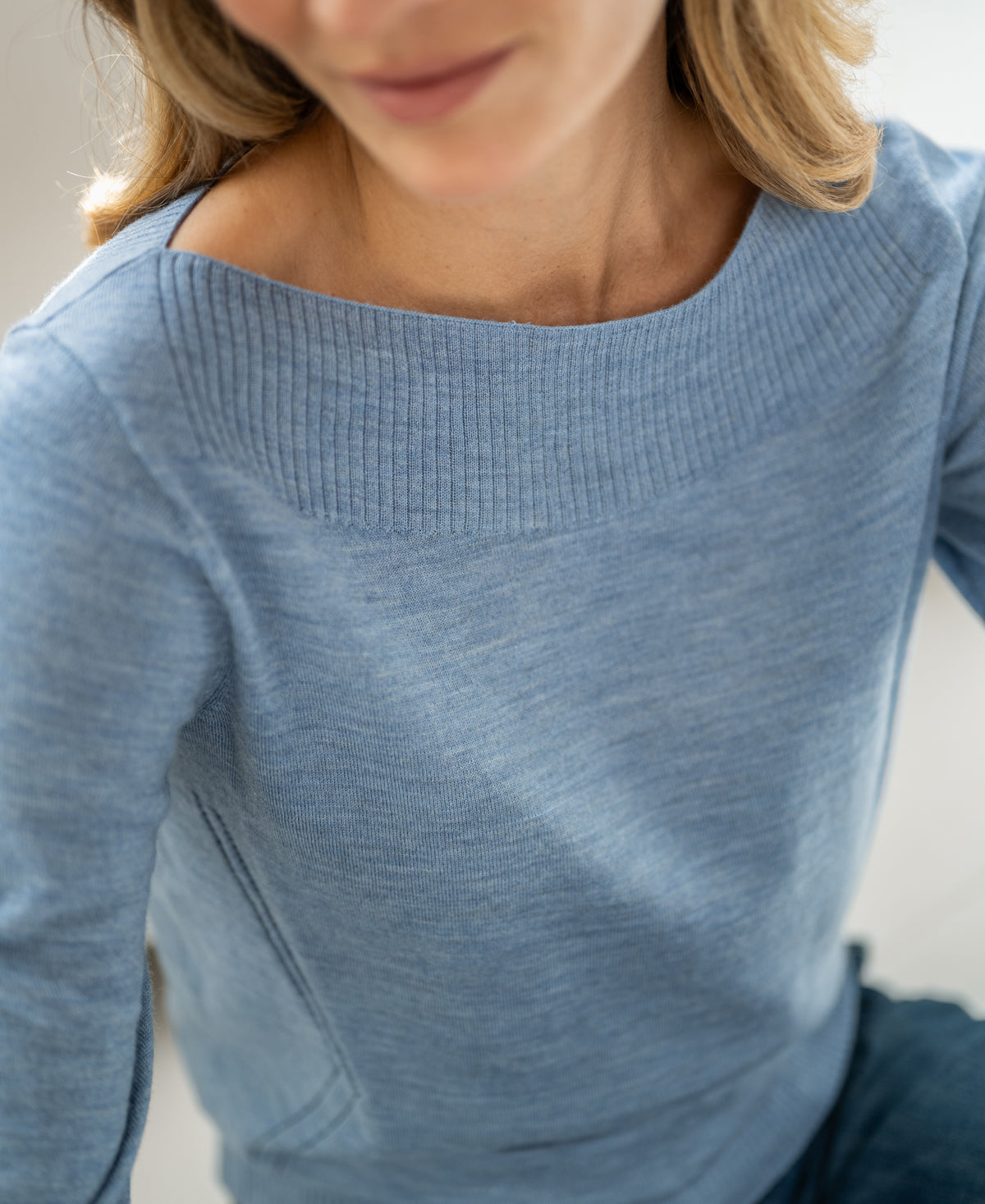 Pullover mit Boot-Ausschnitt LA MUSE Jeans blau