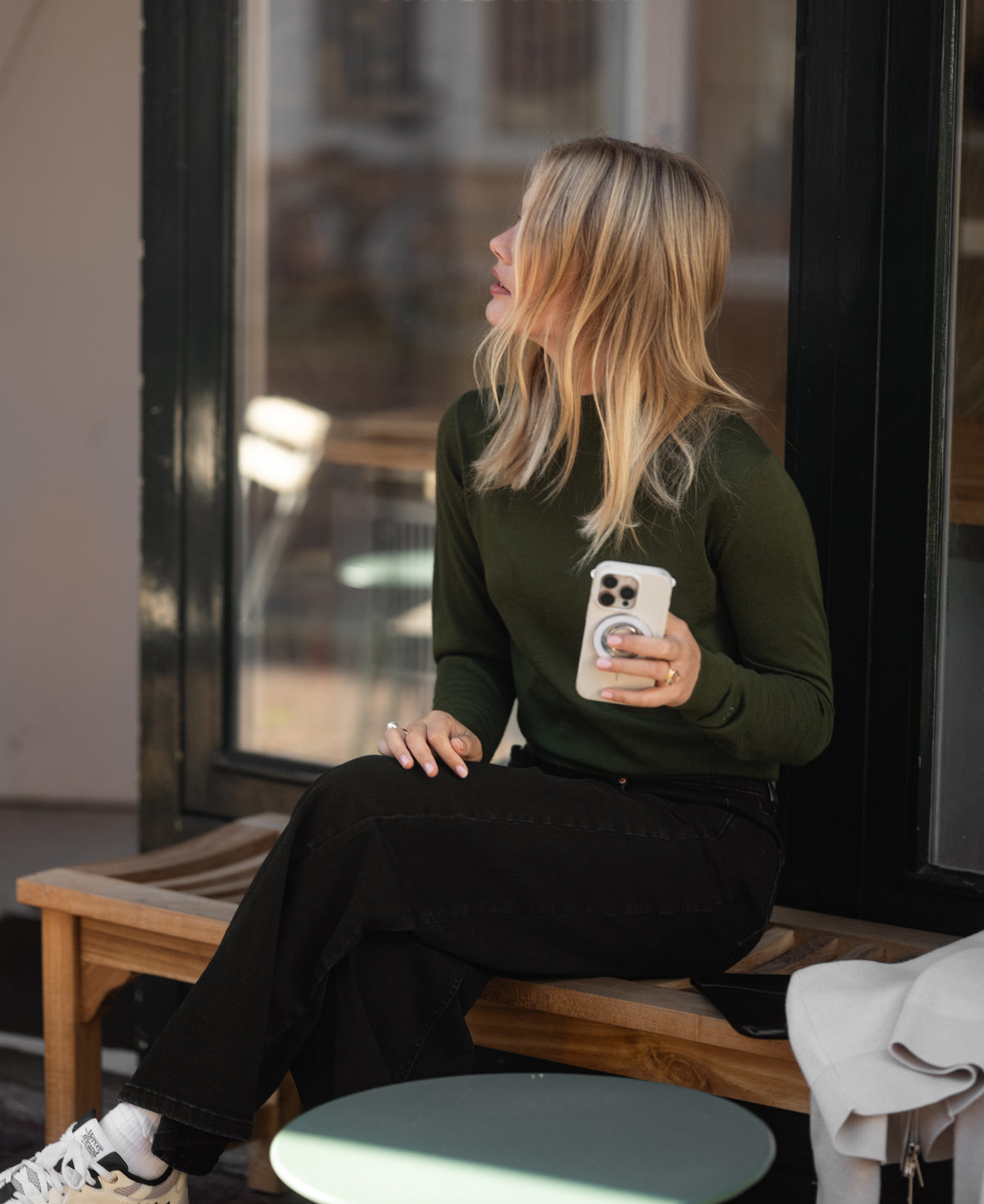 Merino-Rollkragenpullover LE NOYAU Olivgrün