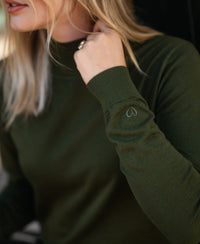 Merino-Rollkragenpullover LE NOYAU Olivgrün