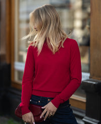 Merino-Rollkragenpullover LE NOYAU Dunkelrot