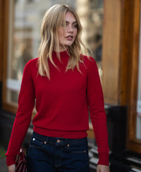 Merino-Rollkragenpullover LE NOYAU Dunkelrot