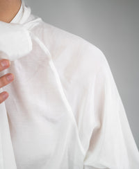 Voile blouse with bow LA SATINEE Ivory