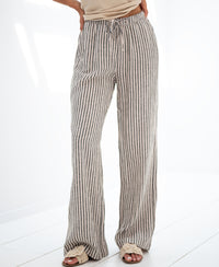 Striped linen-blend trousers LA SECONDE by PLEIN PUBLIQUE.