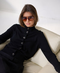 Merino vest met col LES SEIZE Zwart