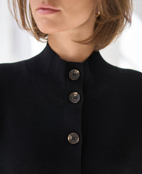 Merino vest met col LES SEIZE Zwart