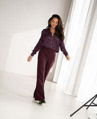 LA SEZANNE Polka-Dot Blouse, Wine Red - Ivory