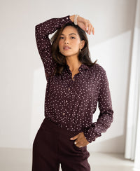 LA SEZANNE Polka-Dot Blouse, Wine Red - Ivory