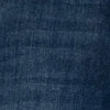 Close-up of dark blue denim fabric, showing detailed weave texture and subtle shading variations.