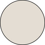 Solid beige circle with black outline on a light gray background.