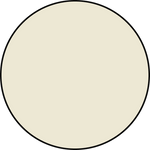 Solid beige circle with a thin black outline, shown on a light gray background.