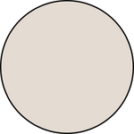 Light beige circle with a thin black outline, displayed on a light gray background.
