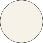 A large, solid light beige circle with a thin black outline displayed on a white background.