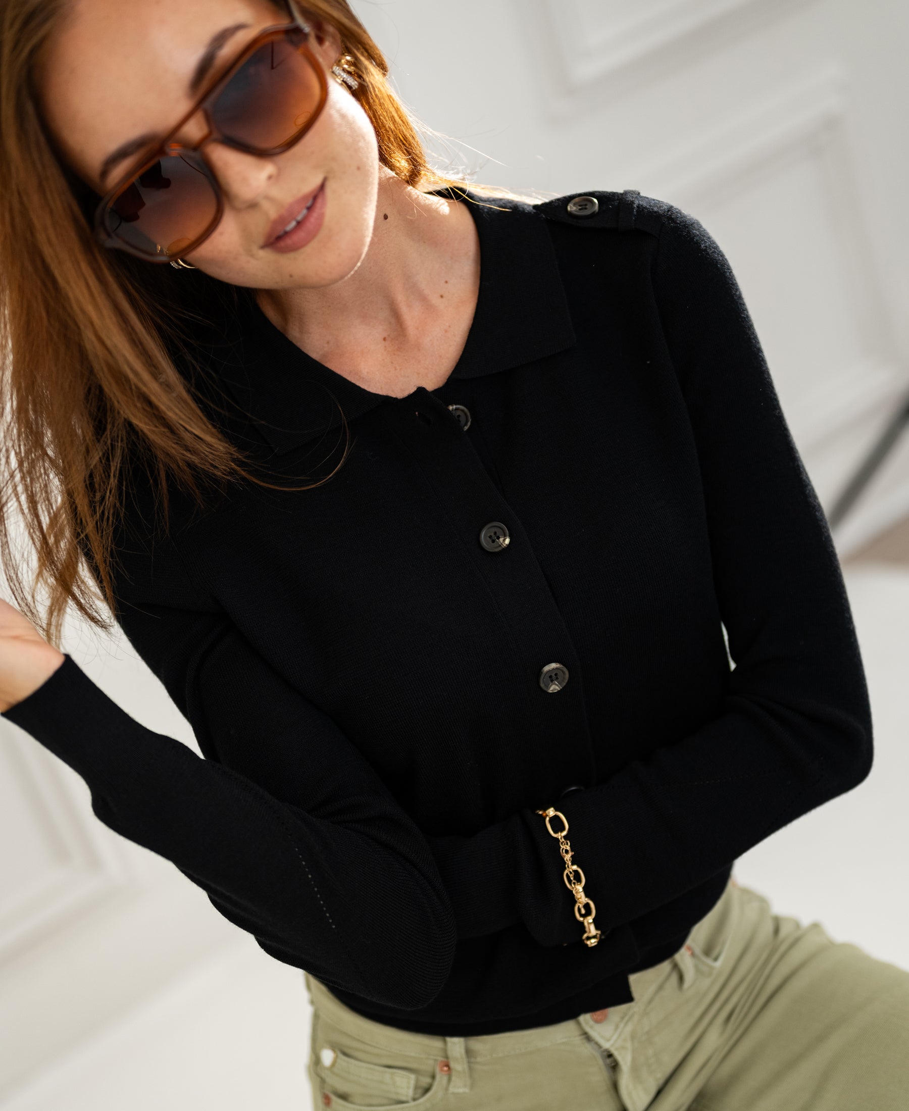 Vest polokraag LES TREIZE Zwart