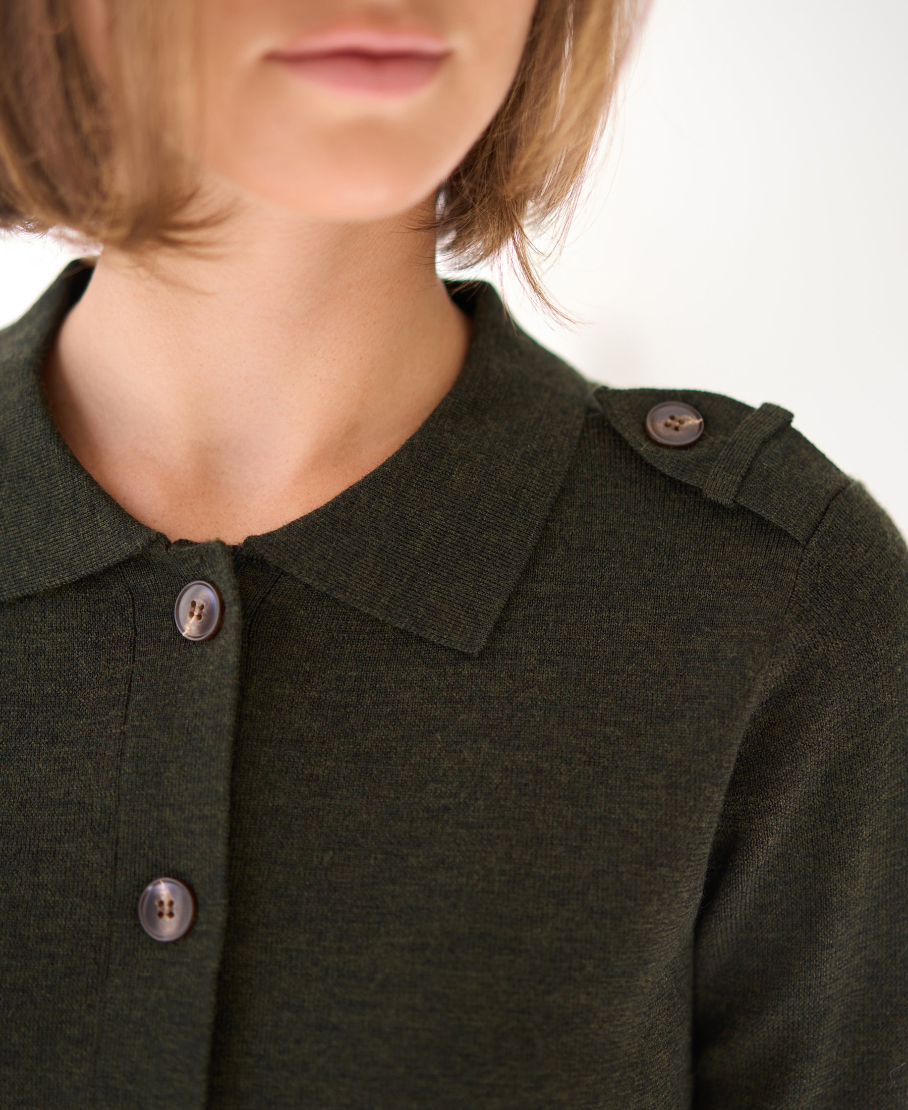 Vest polokraag LES TREIZE Bottlegreen