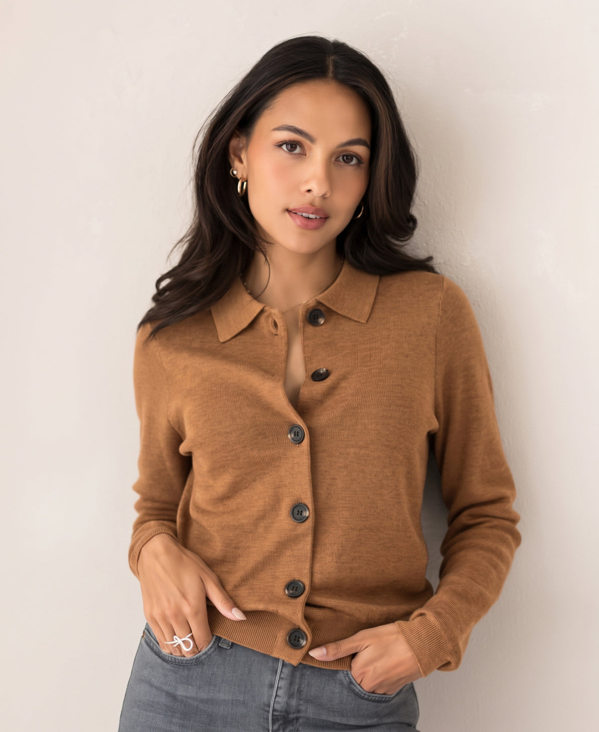 Strickjacke mit Polokragen LES VINGT Chai Tee