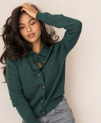 Greenish LES VINGT polo collar vest by PLEIN PUBLIQUE against a light background.