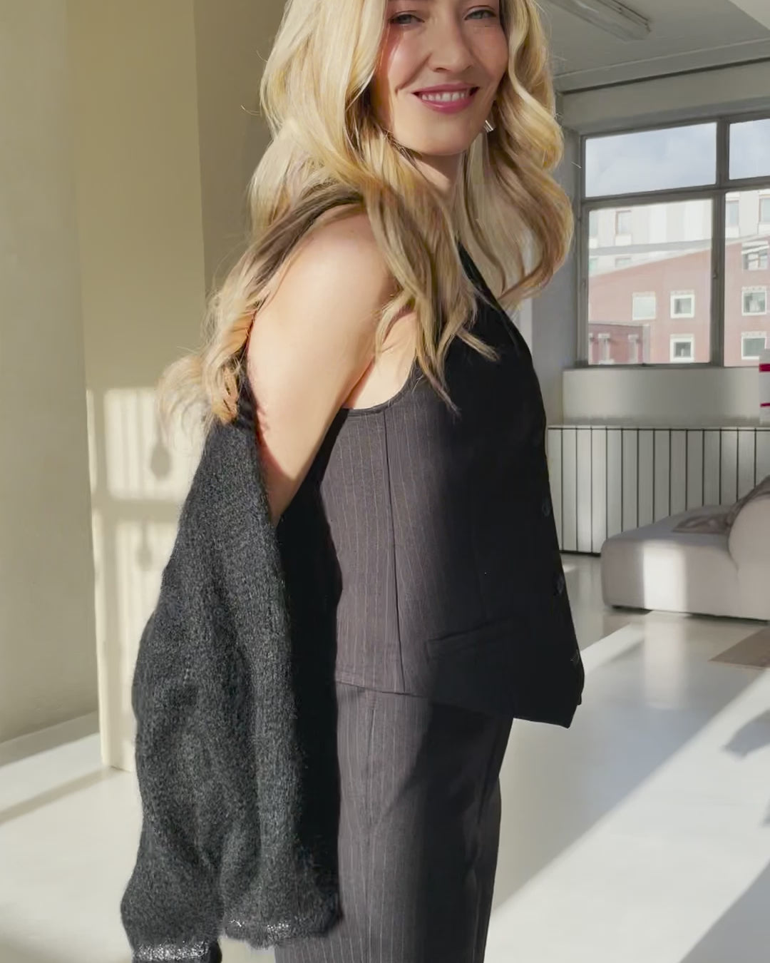 Pinstripe trousers LE MALO Black