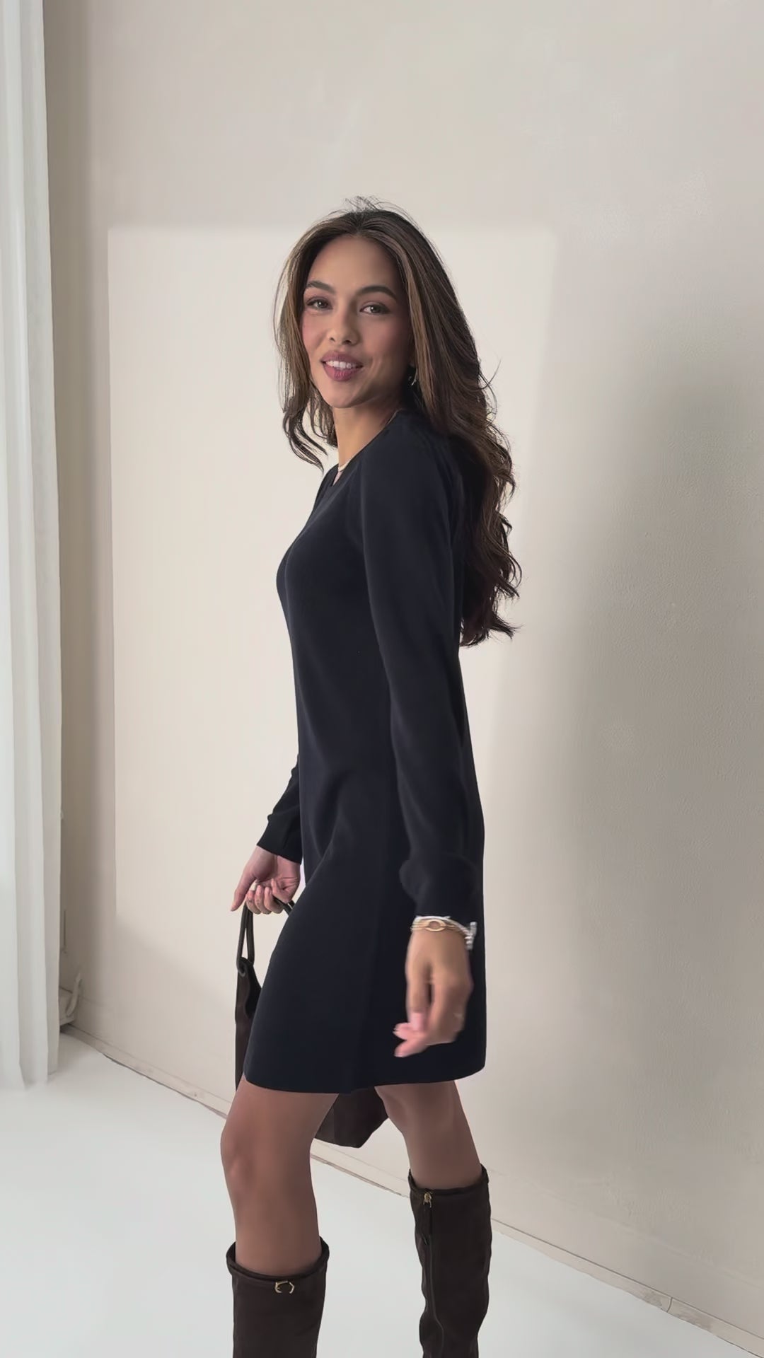 Merino wool dress LA MIMI Dark Blue