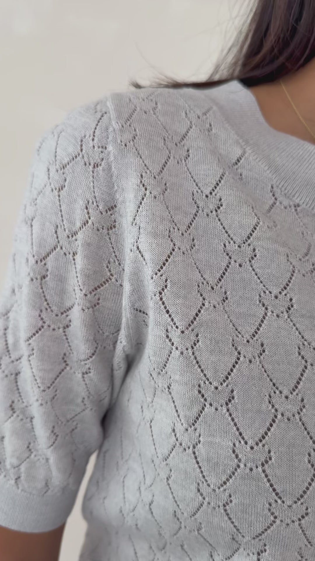 Sweater with ajour design LE BATTANT Light Grey Melange