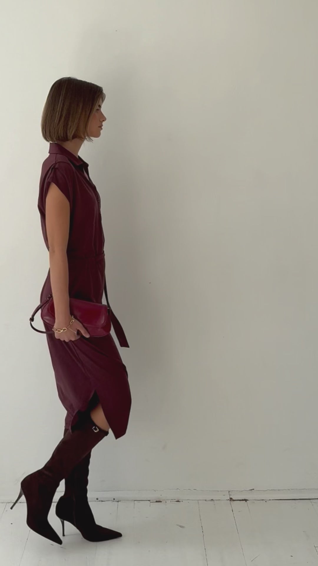 Travel polo jurk INES Bruin