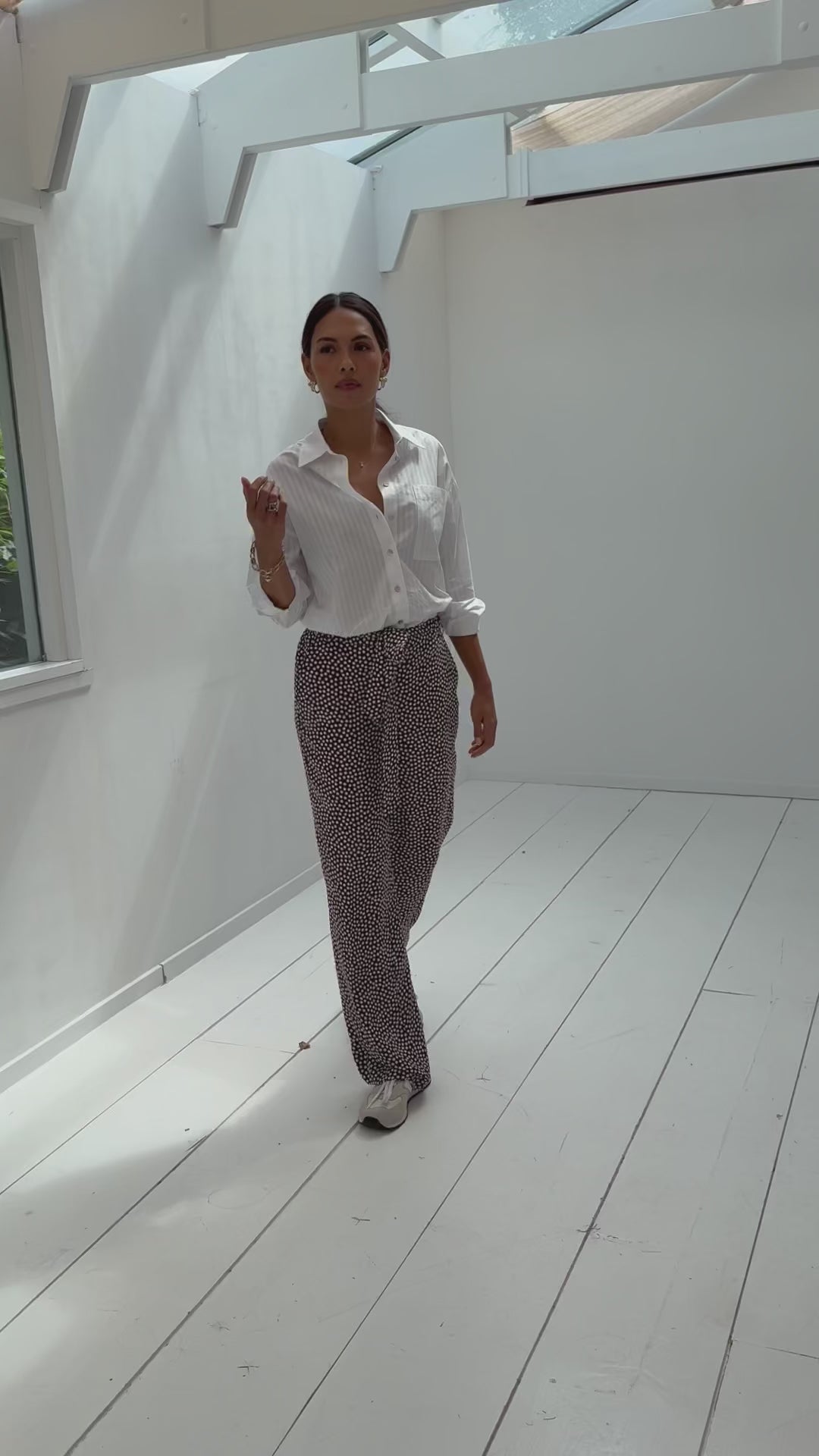 Hose LES ANDELYS Dot Wine – cremeweiß